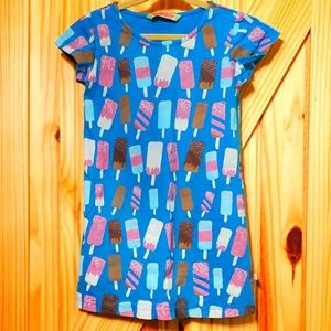 Little Girls Blue Dress Popsicle Print Size 4